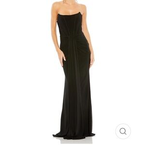 MAC DUGGAL STRAPLESS SWEETHEART JERSEY GOWN WITH WAIST DETAIL